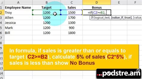 How To Calculate Bonus In Excel 2010 Or Later Youtube