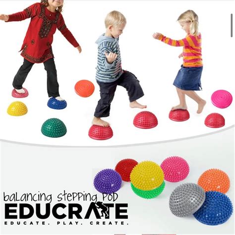 Educrateph Balancing Stepping Pod Sensory Stone Durian Massage Ball Tactile Therapy Sensory