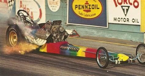 Vintage Drag Racing Dragster Dunn And Reath Blowing An Engine Drag