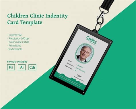 Free Child Id Card Template Elegant Simple Children Clinic Identity