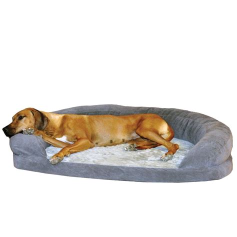 Kandh Pet Products Ortho Bolster Sleeper Extra Large Gray Velvet Dog Bed