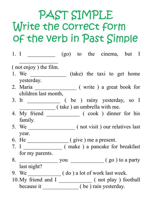 Verb Chart Pasado Simple Regular And Irregular Verbs English Grammar Exercises Simple Past