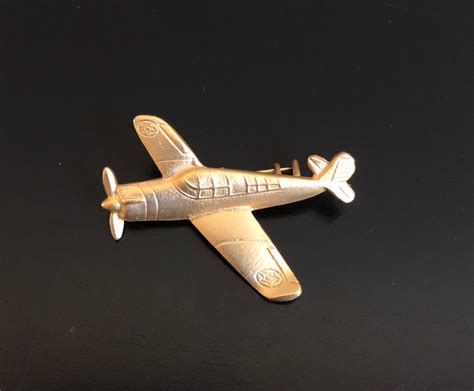 Vintage Airplane Lapel Pin Airplane Scarf Pin Etsy