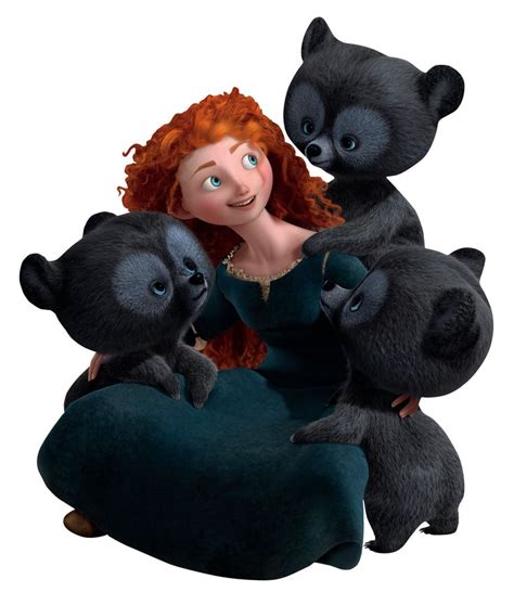 Merida And Her Triplet Brothers As Bear Cubs Brave Merida Disney