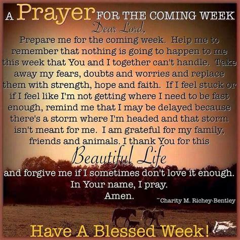 A Prayer For The Coming Week New Week Prayer Prayer Changes Things