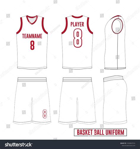 Vector Template Basketball Uniform Jersey Stock Vector Royalty Free