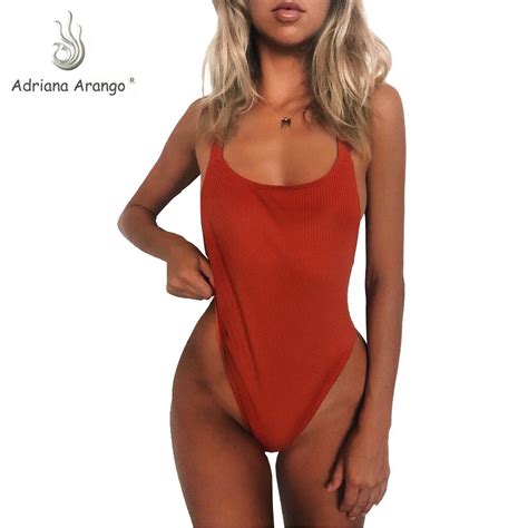 Adriana Arango 2019 One Piece Red Swimsuit Swimwear For Women Sexy Monokini Summer Beach Wear