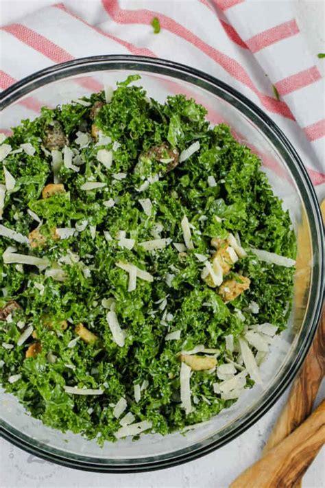 Kale Caesar Salad 15 Minute Recipe Our Zesty Life