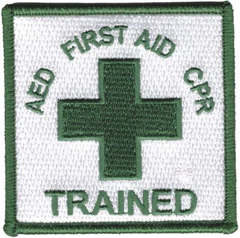 First Aid Aed Cpr Trained 100 Embroidered Patch Workplace