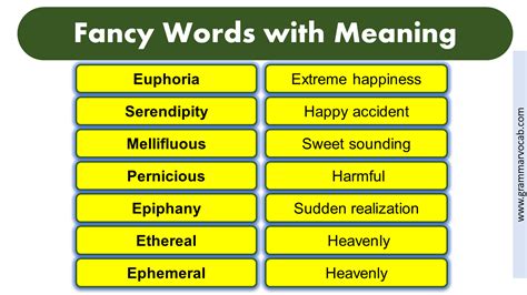 Fancy Words With Meaning Grammarvocab