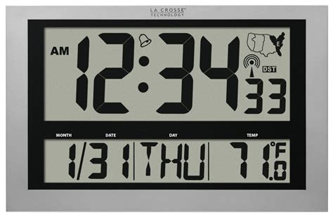 Large La Crosse Technology Atomic Wall Clock with Indoor ... The admiral large wall clock by rhythm clocks offers a solid wood frame in a.