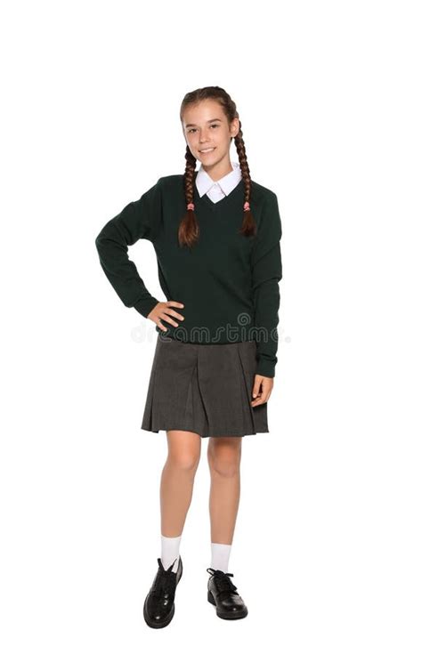 Teenage Girl In Stylish School Uniform Stock Image Image Of Junior