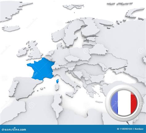 France On Map Of Europe Stock Illustration Illustration Of Europe