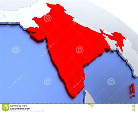 L India Sulla Mappa Di Mondo Illustrazione Di Stock Illustrazione Di Regione Renda