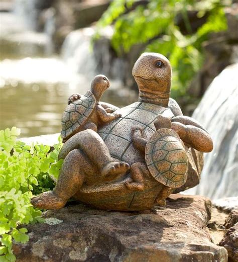 Gorgeous Lifelike Tortoise Garden Statue Turtle Decor