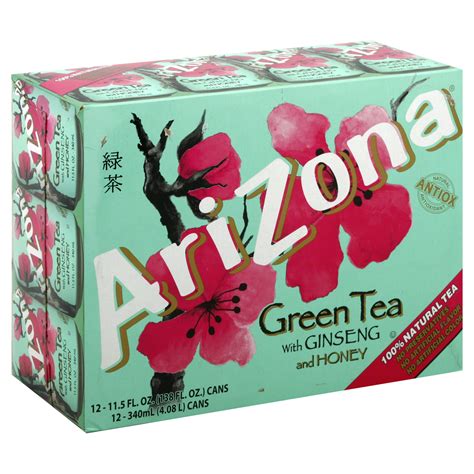 Arizona Green Tea With Ginseng And Honey 12 115 Oz 340 Ml Cans