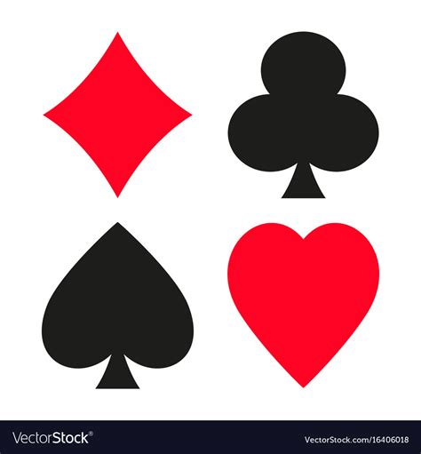 Set Symbols Playing Cards Suit Royalty Free Vector Image