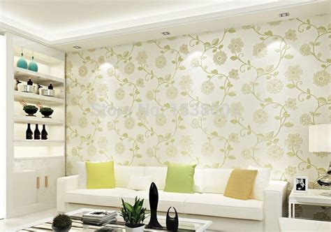 European Simple Wallpaper Green Leaf Design Non Woven