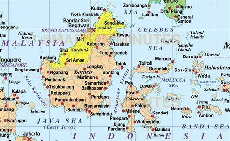 Detailed Map Of Indonesia And Malaysia