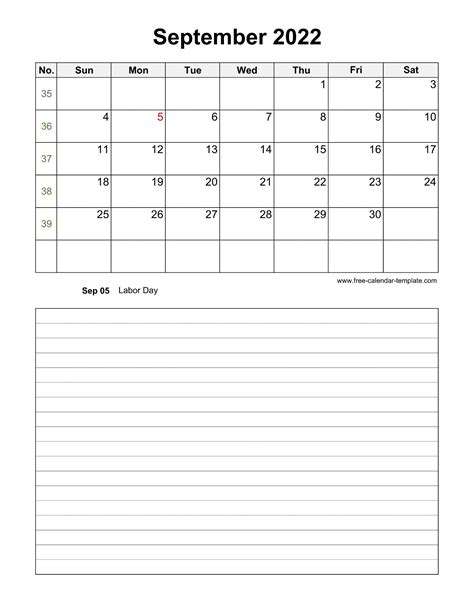Calendar September 2022 Images