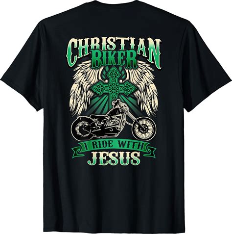 Christian Biker I Ride With Jesus Religious Back Motorcycle