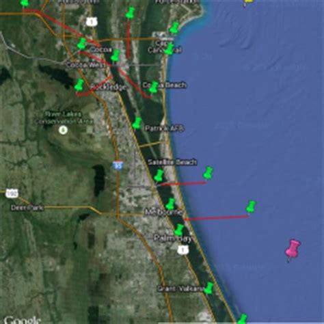 Florida Brevard County Saltwater Fishing Piers Scribble Maps