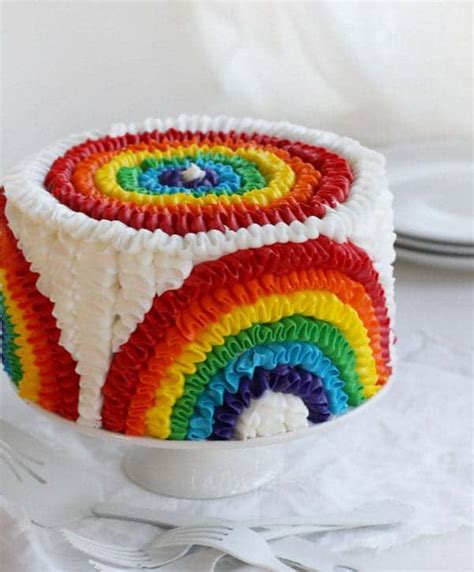 Rainbow Ruffle Birthday Cake I Am Baker