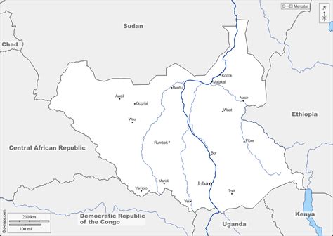 South Sudan Free Map Free Blank Map Free Outline Map Free Base Map
