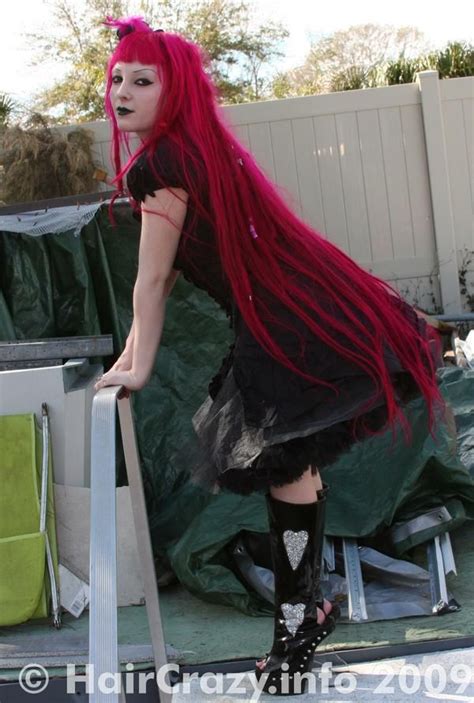 Long Red Hair Hot Pink Hair Goth Hair Long Red Hair Hair Images Hair Photo Long Style