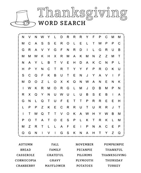 Free Printable Thanksgiving Word Search Favecraftscom 10 Best