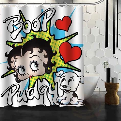 Best Nice Custom Betty Boop Cartoons Shower Curtain Bath Curtain Waterproof Fabric For Bathroom