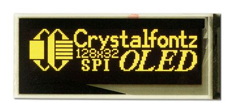 Yellow 128x32 Graphic Spi Oled Module From Crystalfontz