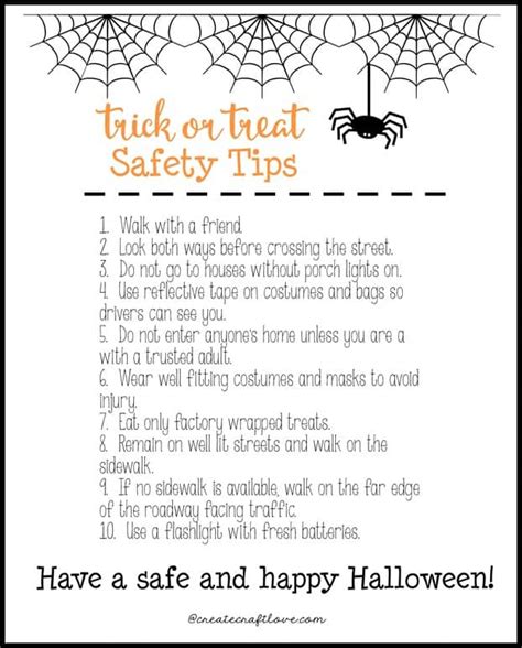 Trick Or Treat Safety Tips Free Printable For Halloween
