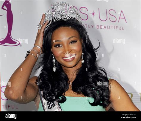 Miss Usa Nana Meriwether Stands On The Stage After The Crowning Ceremony Of The New Miss Usa At