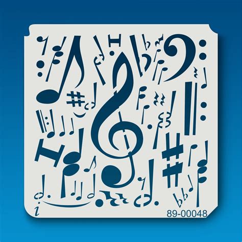 89 00048 Musical Notes Stencil Stencils Stencil Stickers Music Symbols