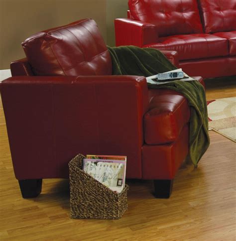Cozy living room interior with fireplace. Samuel Red Leather Living Room Set - 501831 from Coaster ...