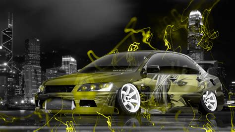 Jdm Tuning Anime Boy Aerography City Car Yellow D Lancer Wallpaperuse