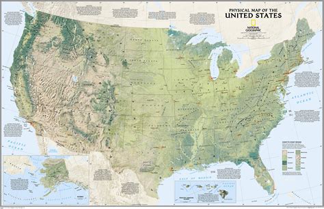 Physical Features Map Of The United States Map