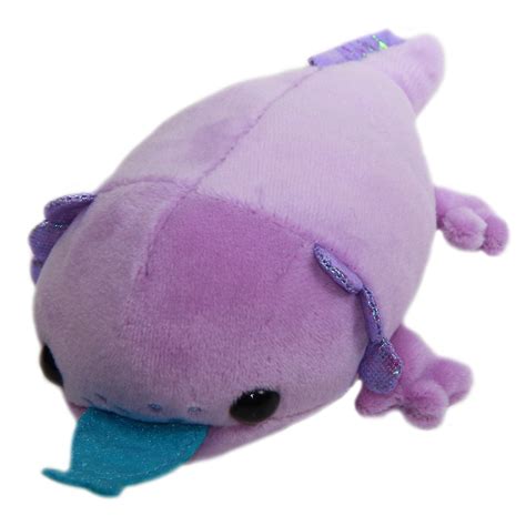 Feeding Axolotl Plushie Pull String Toy Purple 5 Inches