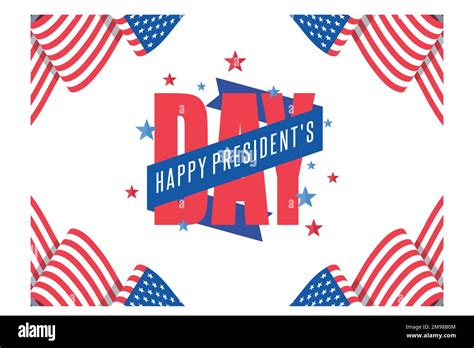 Happy Presidents` Day Flyer Banner Or Poster Holiday Background With