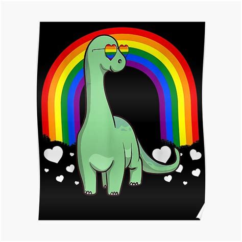 Lgbt Dinosaurier Gay Pride Regenbogen Brachiosaurus Lgbtq Poster Von