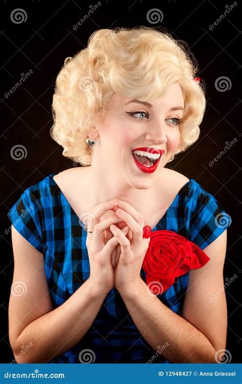 Pretty Retro Blonde Woman Royalty Free Stock Photography Image 12948427