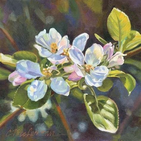 Daily Paintworks Apple Blossom Glow Original Fine Art For Sale