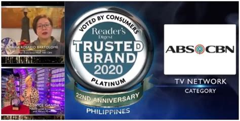 Abs Cbn Wins 5th Platinum Award From Readers Digest Trusted Brands