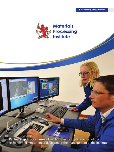 Materials Processing Institute Partnership Programmes Brochure Pdf