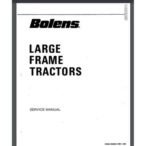 Bolens Ht23 23 Hp Garden Tractor Service Manual 2389 Large Etsy