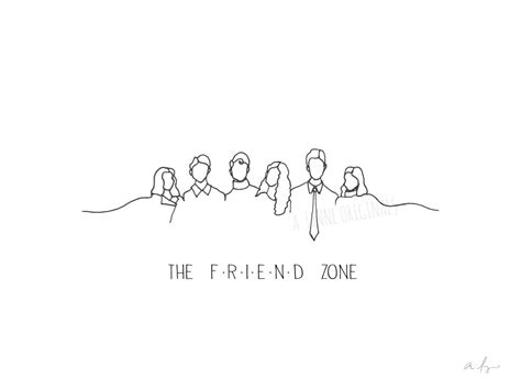 Friends Character Minimalist Outline Drawing The Friend Zone