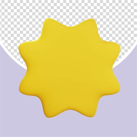 Premium Psd Eight Point Octagram Star In Yellow 3d Art Render