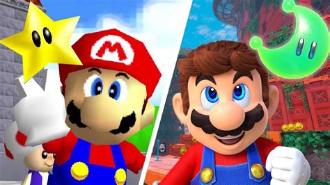 Super Mario Odyssey 2017 Vs Super Mario 64 1996 Youtube