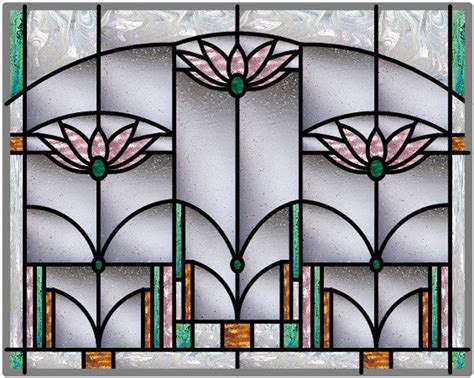Anderson Lotus Flower Stained Glass Window Pattern Design Etsy